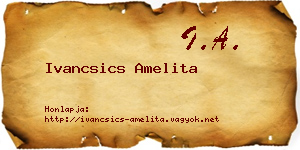 Ivancsics Amelita névjegykártya